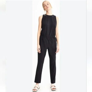 Lolë Classic Navy Tie Waist Jumpsuit
